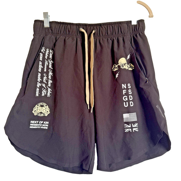 Men's Black Graphic Shorts - Picture 6 of 15